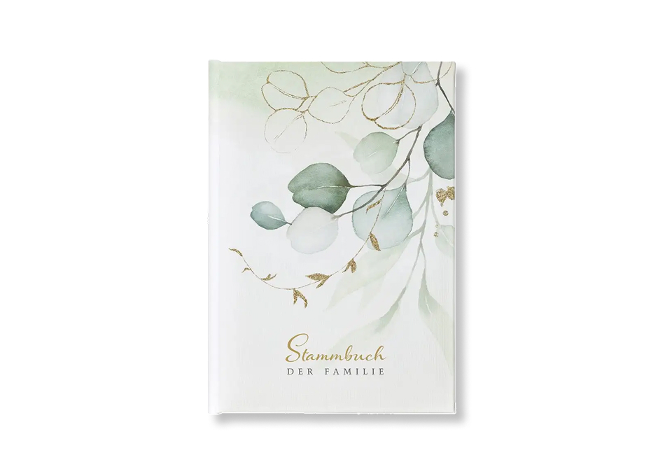 florales Stammbuch mit Goldelementen