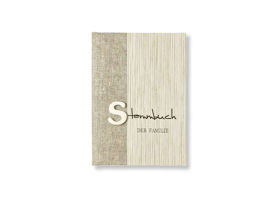 Stammbuch mit Buchstaben-Applikation